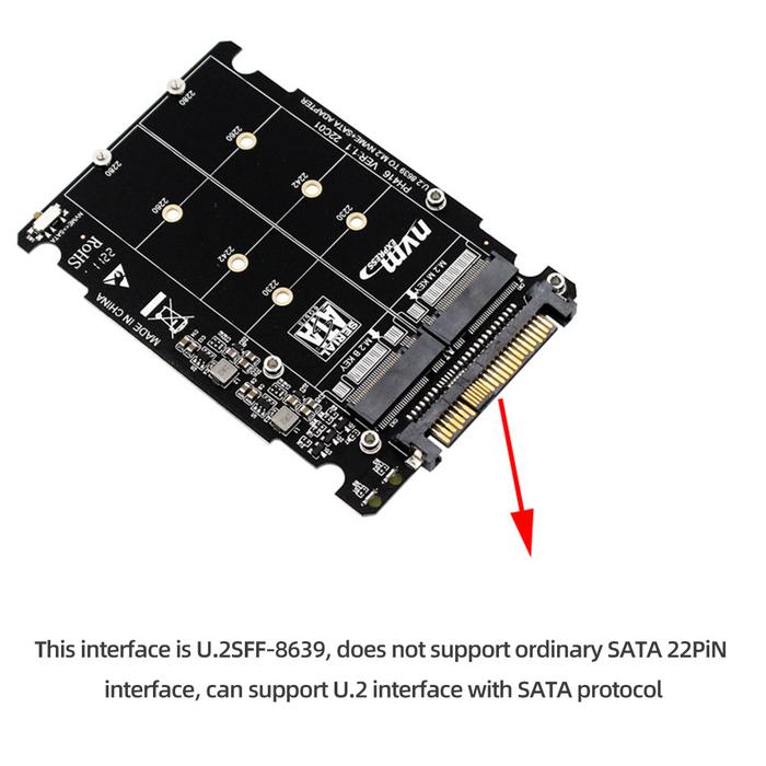 M.2 SSD To U.2 Adapter M2 NVMe SATA U2PCB M.2 NVME SSD Key M Key B