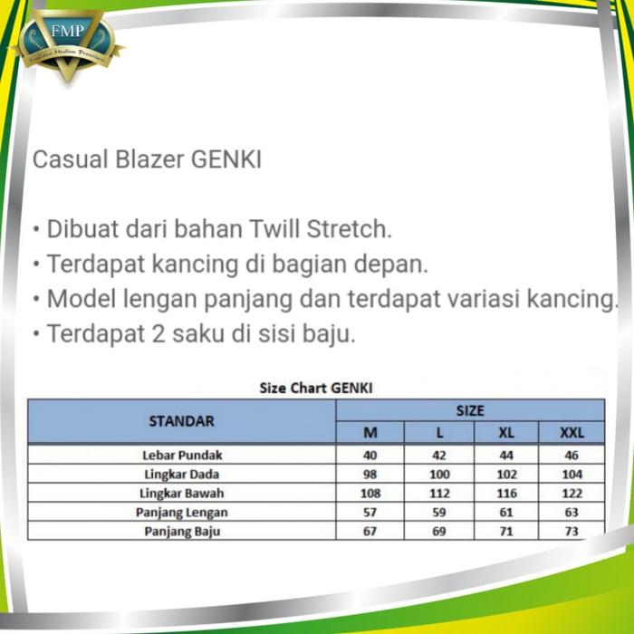 Jas Blazer Tuxedo Outter Pria Cowok Kasual Casual Genki Hitam Abu Abu