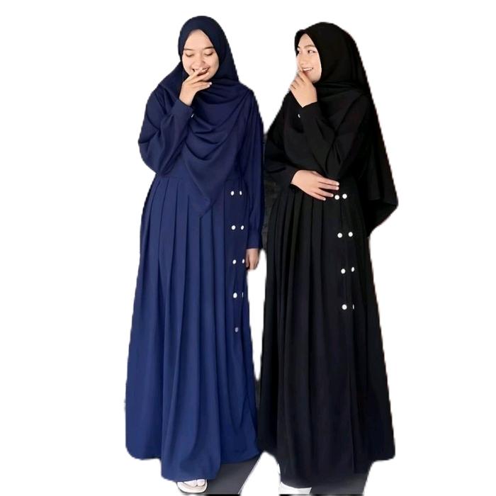 Gamis AR RAYYAN Wanita Crinkle Airflow Premium Fashion Muslim Dress Syari Maxi Dewasa Lebaran Simple