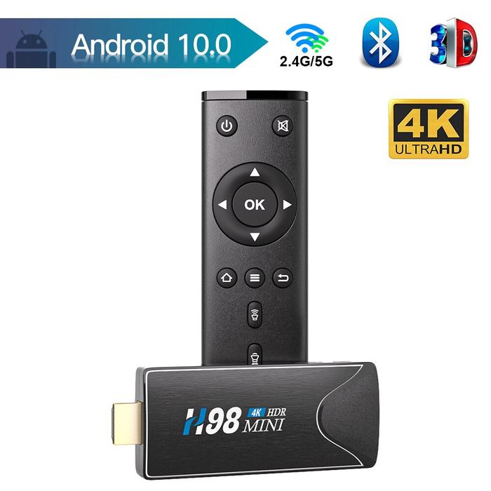 Mini TV Stick Android 10 4K HD 2G 16G Android TV Box 2.4G 5G Dual