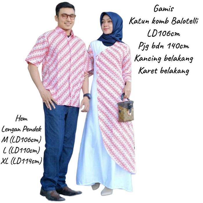 batik sarimbit couple gamis kombinasi model kekinian dan modern