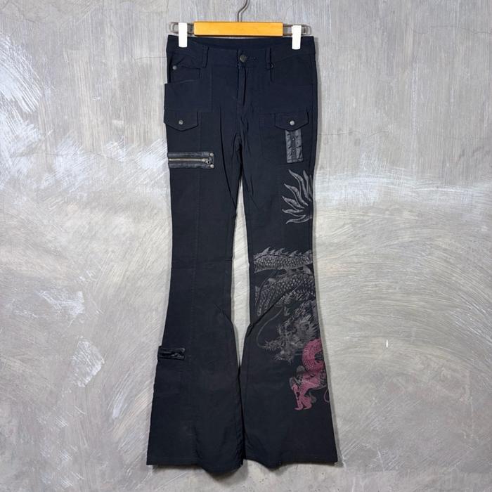 Y2K Ozz Croce Gothic Flare Pants LGB GOA IFSIXWASNINE style