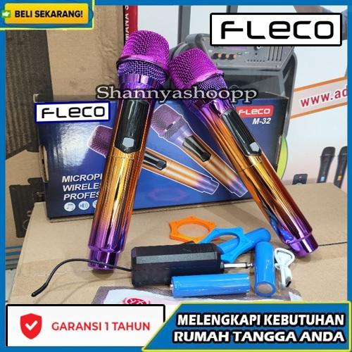 MIC WIRRELESS/Mic Dynamic Microphone Professioanl Karaoke Fleco m32 new fleco m32s new Murah Berkual