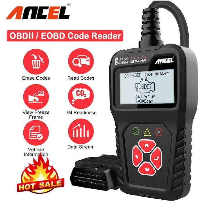 ANCEL AS100 OBD2 pembaca kode mobil otomotif kendaraan Universal OBD2