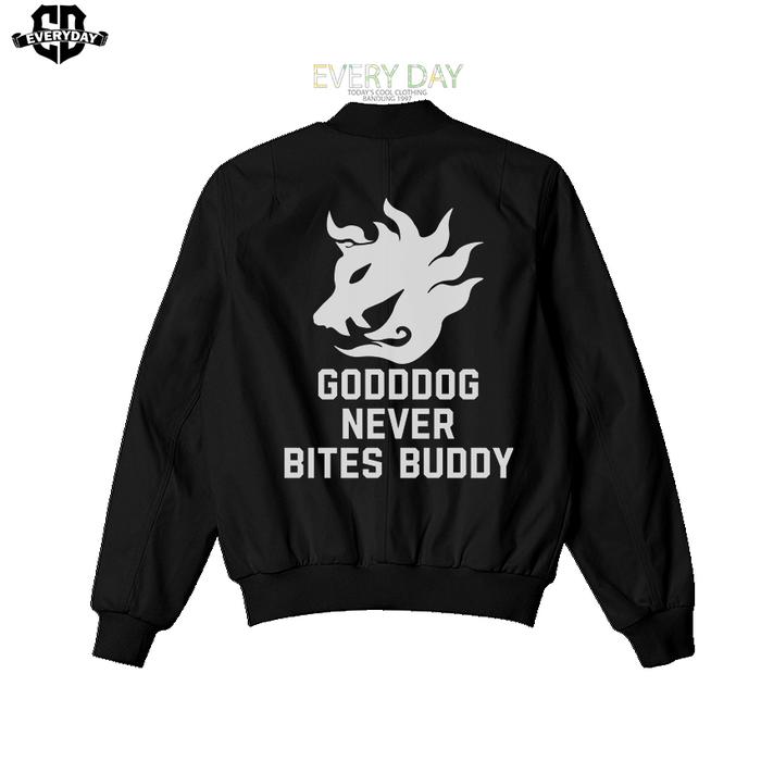 JAKET BOMBER GOD DOG MANHWA LOOKISM TASLAN Pria Distro Hitam Keren Tebal Cowok Waterproof Parasut Ca
