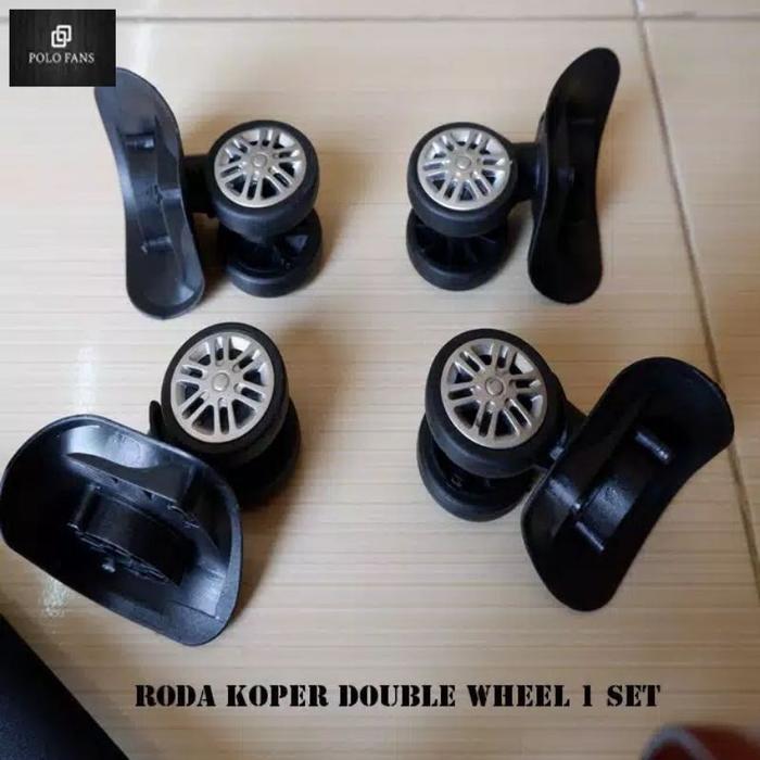 Roda Koper Double Wheel Kanan Kiri Cocok untuk Ukuran Koper 16-28 Inch