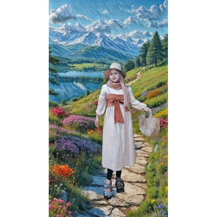 Cuteflamingo Tunik Midi Dress Vest Pita #petite Wanita Muslim Atasan Katun