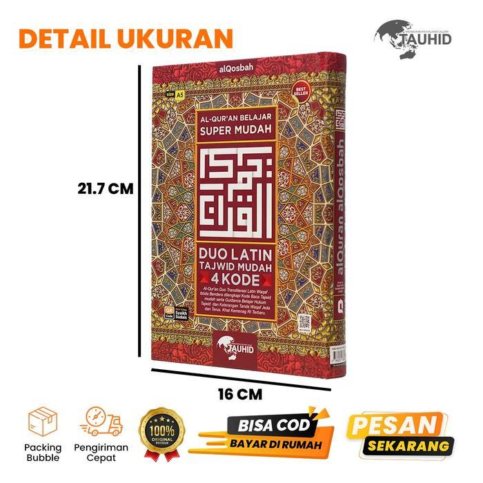 SPECIAL [Beli 1 Dapat 5] Al Qur’an Duo Latin A5 4 Kode Tajwid Bonus Tunji + 2 buku saku + Kelas tahs