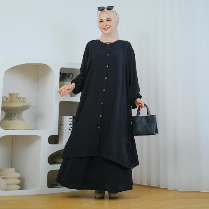 Setelan Muslim Wanita LD 140 Jumbo VAPEL SET XXXXL Crinkle Premium OOTD Idul Fitri Mewah Elegan Airf