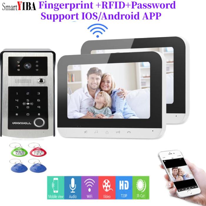 7" IP Video Intercom Wifi Video Door Phone Multiple Intercom