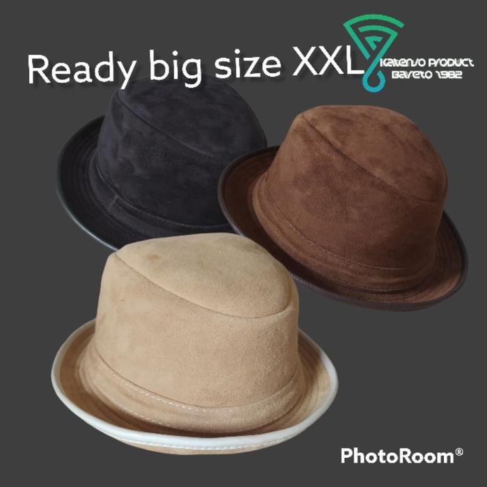 Topi koboy koboi laken Fedora kulit suede topi pria original