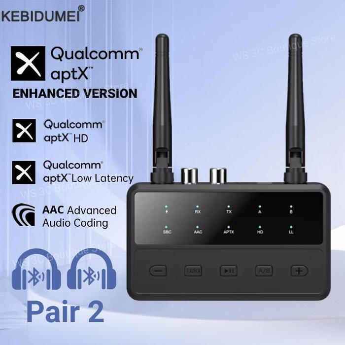 Bluetooth 5.4 Receiver Transmitter aptX HD/LL Low Latency 3.5mm AUX RCA Wireless Audio Adapter Conne