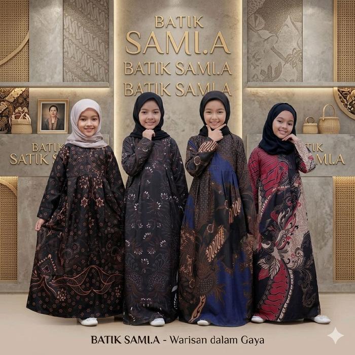 Baju Anak Perempuan Model Gamis Batik Fashion - Batik