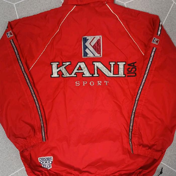 Vintage Karl Kani Sports USA Windbreaker Red Jacket Hip Hop Streetwear Brand