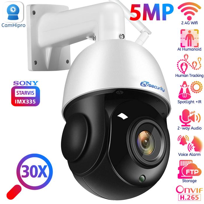 Sony 30X Zoom Optik Kamera Wifi PTZ Luar Ruangan 5,0 MP H.265