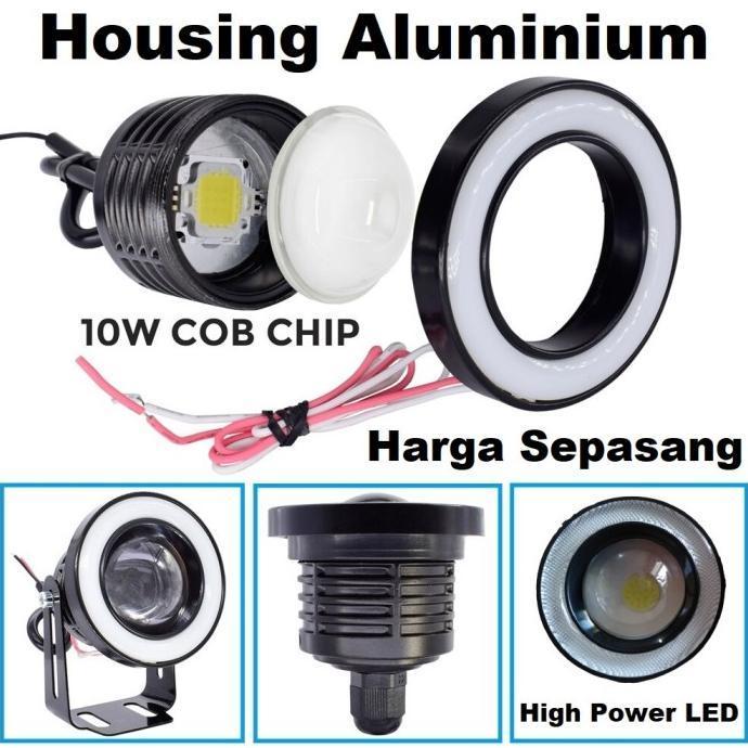 FOGLAMP LED 89MM / 3.5 INCI INCH PROJECTOR ANGEL EYES UNIVERSAL MOBIL