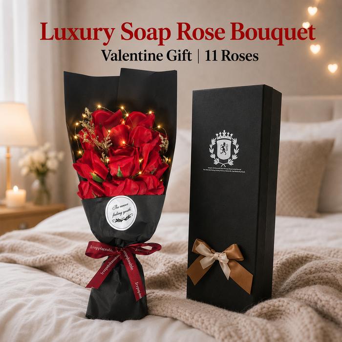Cahayastore - Buket Bunga Sabun | Dekorasi LED Valentine | Hadiah Bunga Mawar