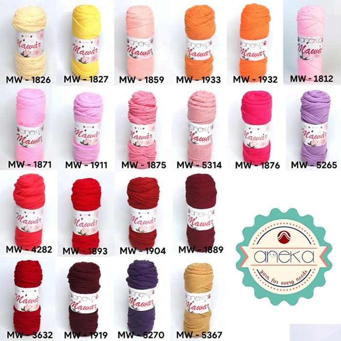 Benang Rajut Mawar / Soft Acrylic Yarn / 8 ply Milk Cotton Worsted / Katun Susu PART 1
