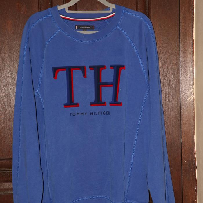 SWEATER PRIA TOMMY HILFIGER VELVET LOGO BLUE ORIGINAL