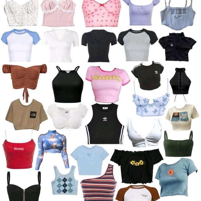 Thrift Atasan Cewek Crop top Premium Knitwear
