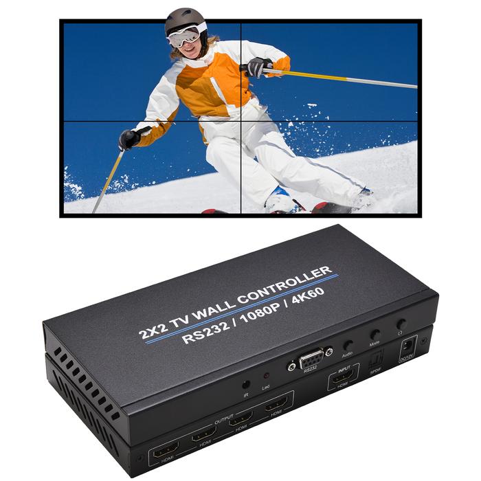 4K 60hz 2x2 HDMI Video Wall Controller TV Splicer Multiviewer HD