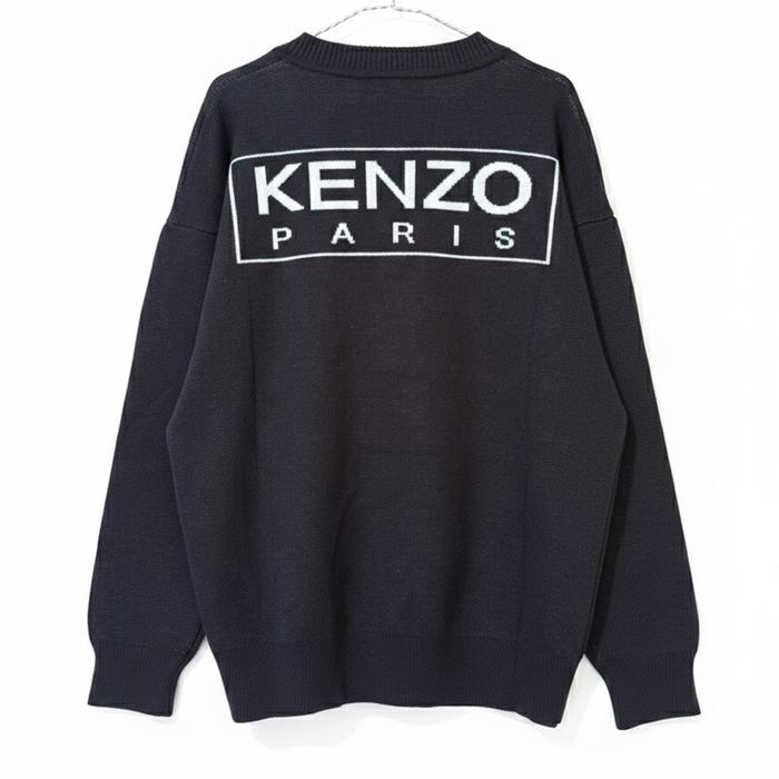 KENZO Paris Cardigan Rajut Premium dengan Logo Belakang untuk Tampilan Elegan dan Nyaman
