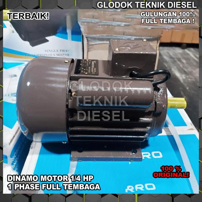 Maestro Dinamo Motor 1/4 HP 0.25 HP 1400 Rpm 1 Phase FULL TEMBAGA ORI