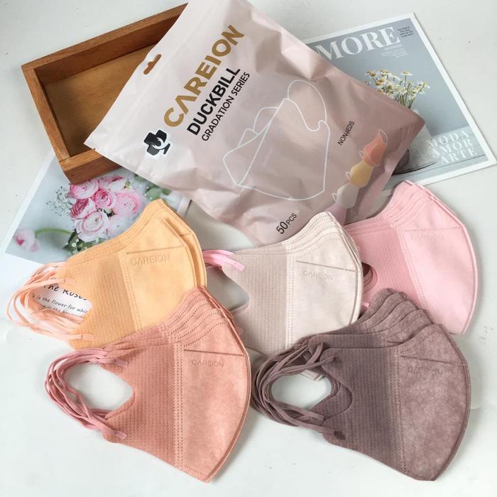 Masker Duckbill Mix Warna Warni Pastel Hitam Putih Abu Isi 50 Pcs Per Box