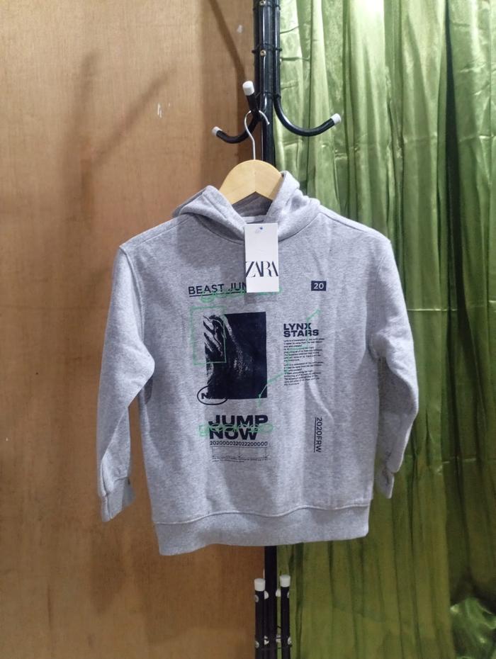 BNWT Kid Zara-Zara Jaket Hoodie Casual Anak Warna Abu