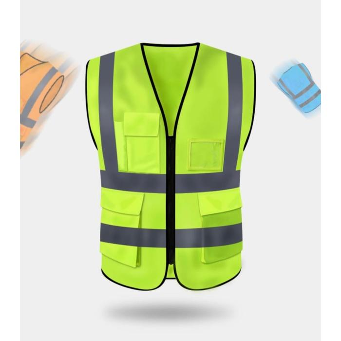 Rompi Safety Proyek ID Holder 5 Saku / Rompi reflektif - XL