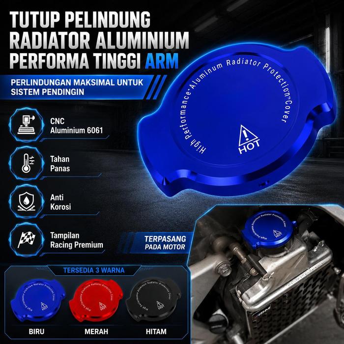Tutup Radiator Motor Full CNC Aluminium Plug And Play Tanpa Modifikasi Tambahan Pas Presisi NMAX 155