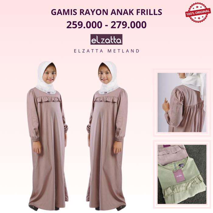 Gamis Rayon Anak Frils Elzatta Gamis Anak terbaru 2023