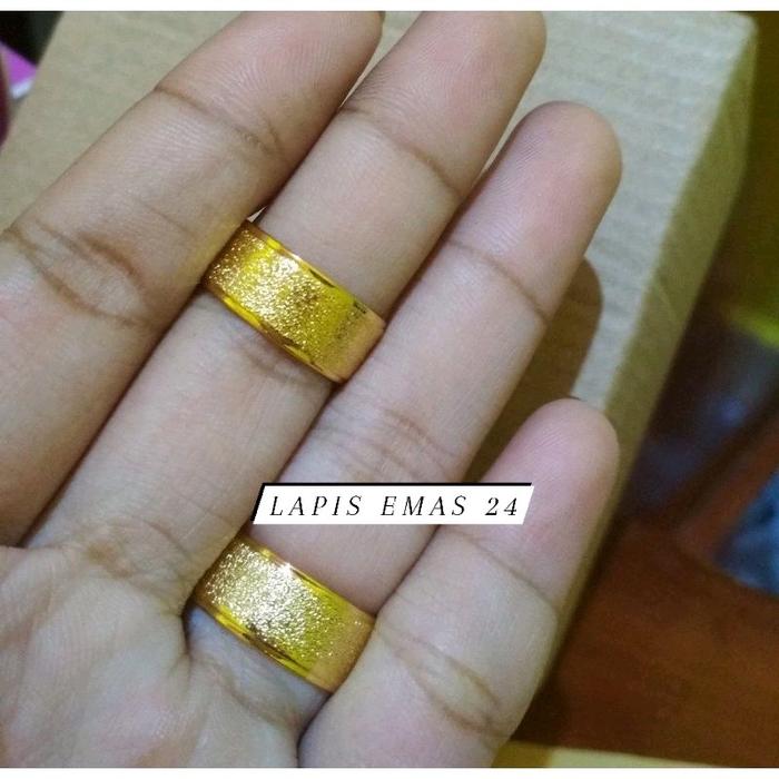 Cincin pasir 1 suku warna mas 24 awet untuk sehari hari