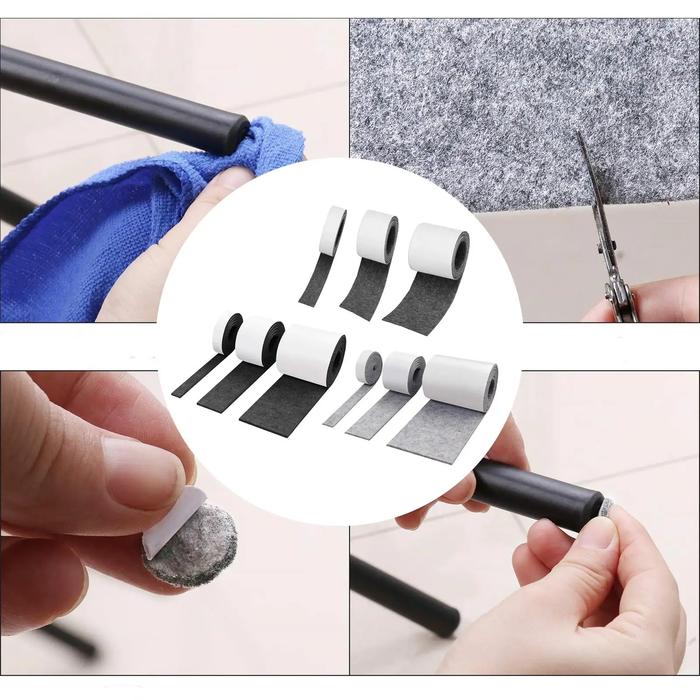 Self Adhesive Felt Tape Polyester Felt Strip Roll Furniture Felt Strips DIY Shape Sliding Pad Tape F