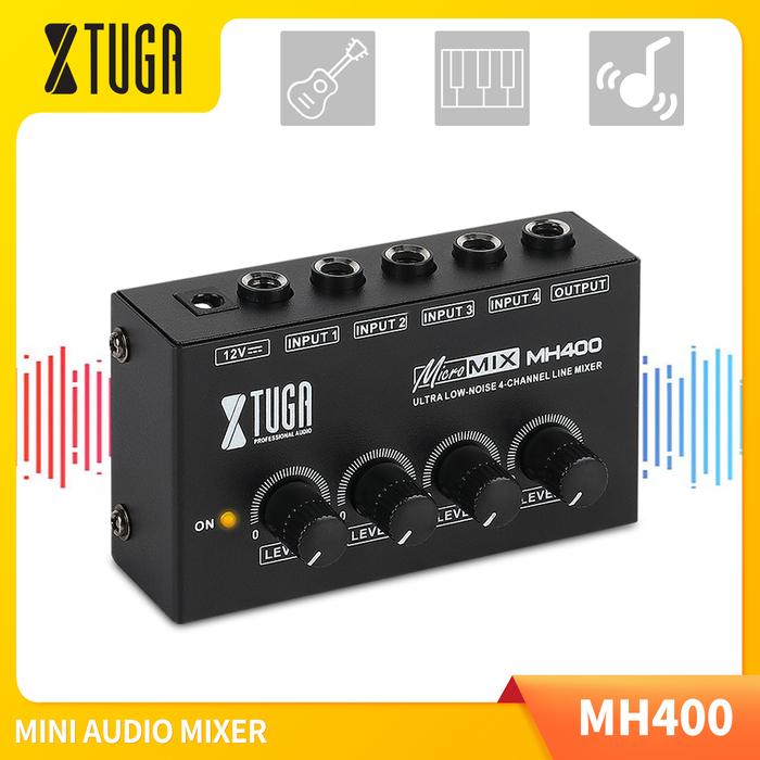 XTUGA Mixer Suara Mikro MH400 Ultra Kompak, Kebisingan Rendah 4