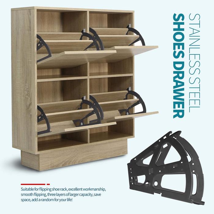 2pcs/set Braket Rak Sepatu 1/2/3 Susun Engsel Rak Sepatu Shoes Drawer Cabinet Hinges Alat Membuat Ra