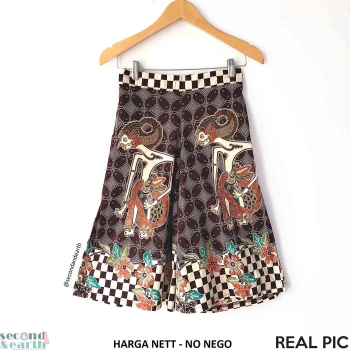 LIKE NEW Kulot Celana Batik Midi Selutut [Freesize fits S-L] Katun Lebar Culottes Celana Pendek Cokl