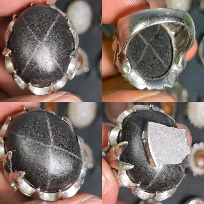 batu akik tapak jala srigunting nempel magnet