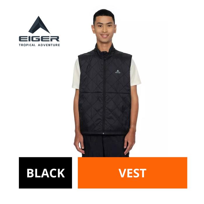 Rompi Pria Eiger Original Hitam Nilon Pandurata Quilted Vest Outdoor