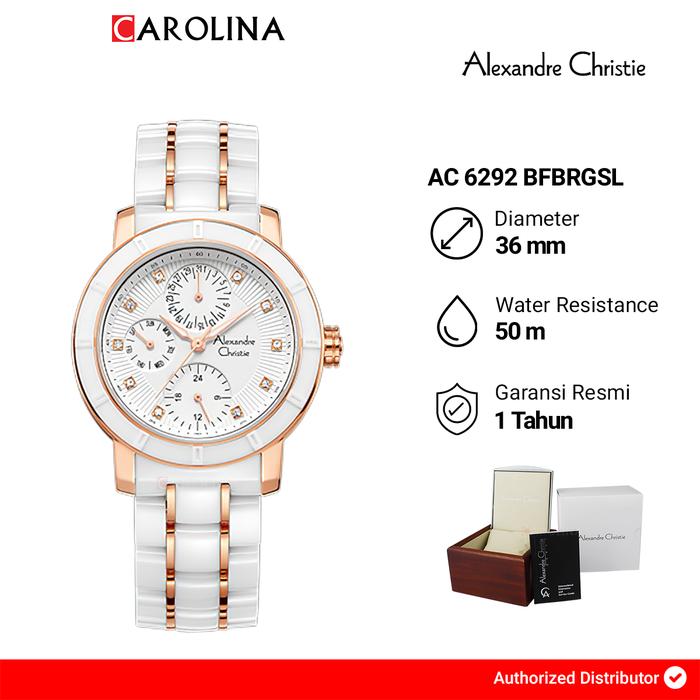 Jam Tangan Wanita Alexandre Christie Passion AC 6292 BFBRGSL White Dial White Stainless Steel With C