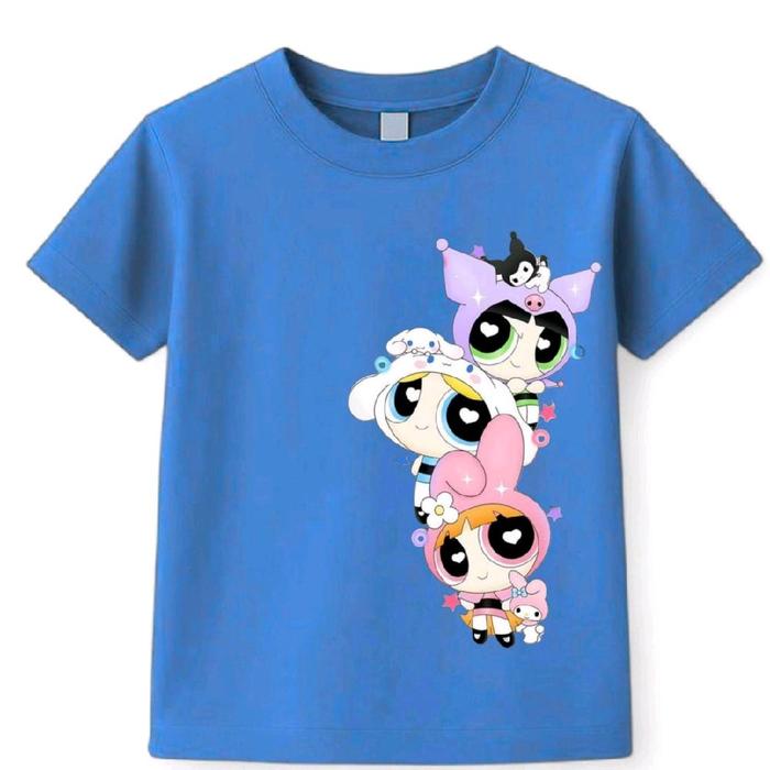 KAOS ANAK PEREMPUAN MOTIF PPG PINGGIR