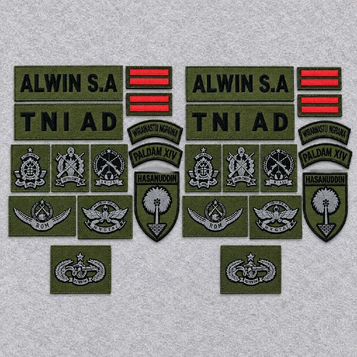 PATCH LASER FULL SET NAMA PDL BERIPET PDH BAHAN AKRILIK TIMBUL BEBAS CUSTOM NAMA