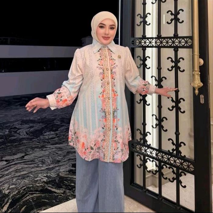ShellaSaukia Tunik Premium Motif Printing Simpel Cantik Terbaru best seller ORI SS - ZAHRA