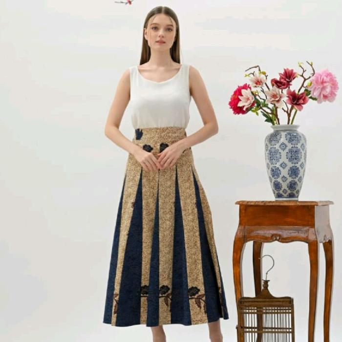 141 Model rok pecah 8 panjang - Batik modern