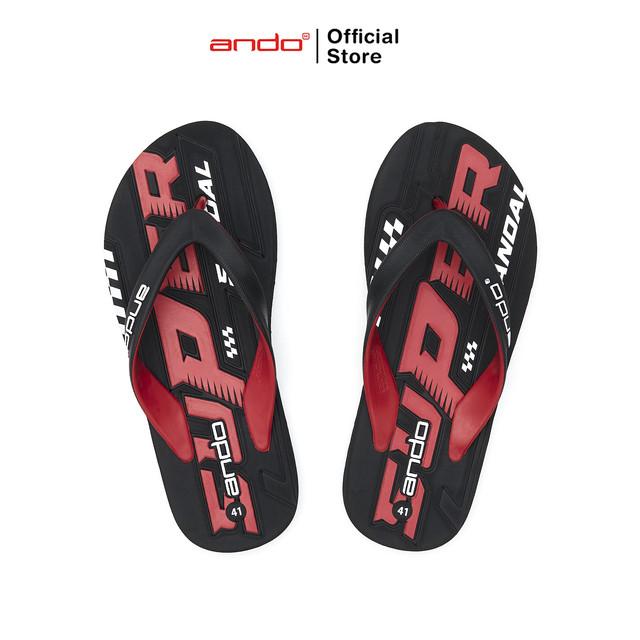 Ando Official Sandal Jepit Lantana-Le Pria Dewasa - Hitam/Merah