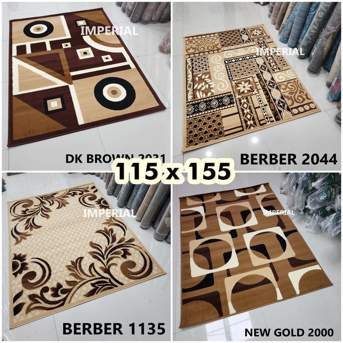 KARPET PERMADANI MODERNO uk. MINI  115 x 155 cm Brown Berber Motif Mewah Modern Minimalis