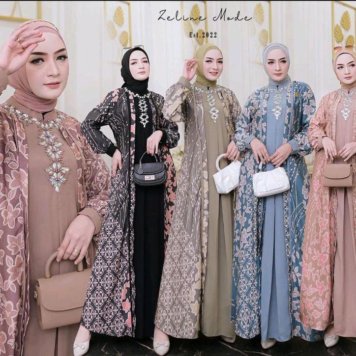 Zeline Mode Gamis Motif Elegan dengan Desain Modern dan Warna Variatif untuk Tampilan Stylish