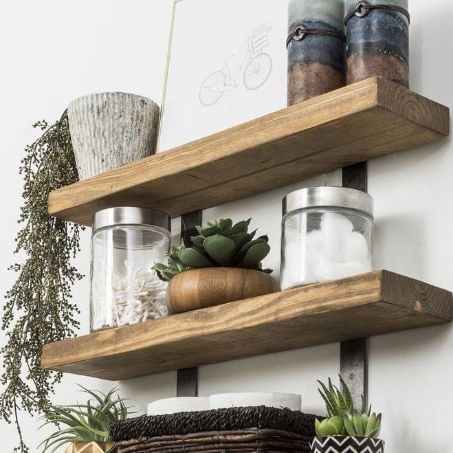 Ambalan Jati Belanda Rak Dapur Dinding 2susun 100x20 Rak Besi Kayu Buku Kamar Mandi Piring Kosmetik 