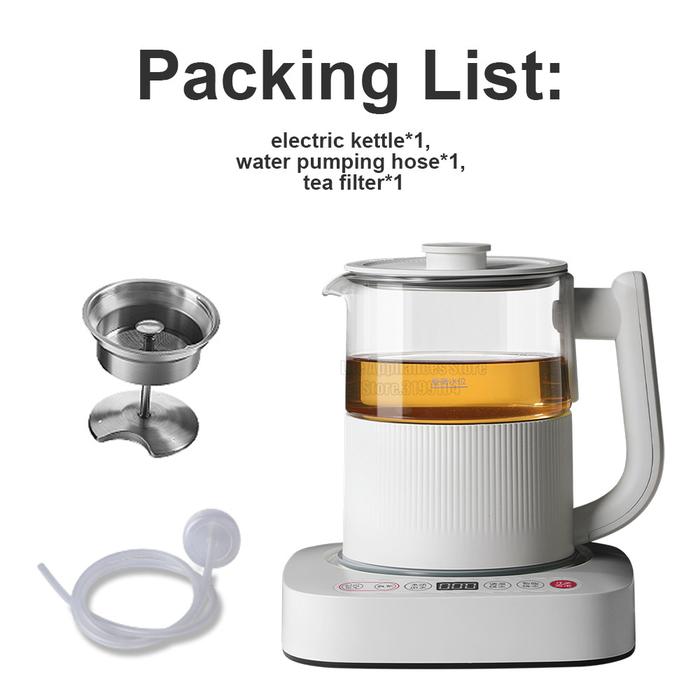Ketel Listrik Cerdas 220V Bahan Kaca 1,2 L Panci Kopi Teko Isolasi