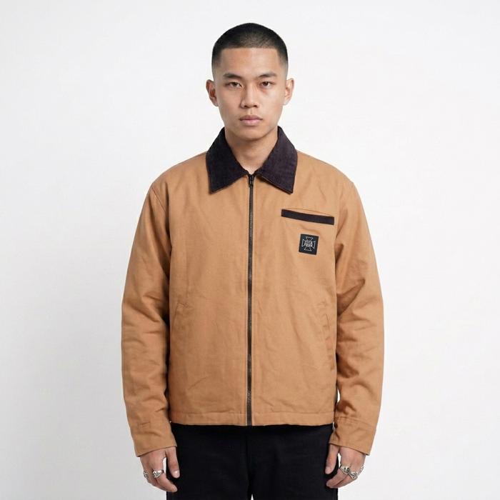 FRDM Streetwear Work Jacket Basic Black Logo Freedom Hitam Jaket Kerja Formal Nyaman